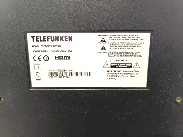 TELEWIZOR TELEFUNKEN T32TX287DLBPOSW 32 PILOT