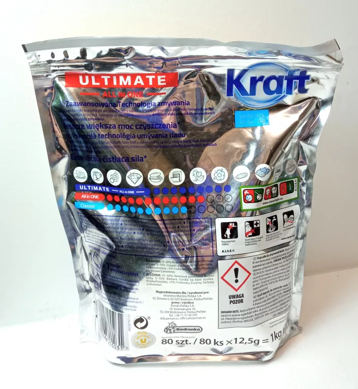 KRAFT ULTIMATE KAPSUŁKI DO ZMYWARKI ALL IN ONE 80SZT