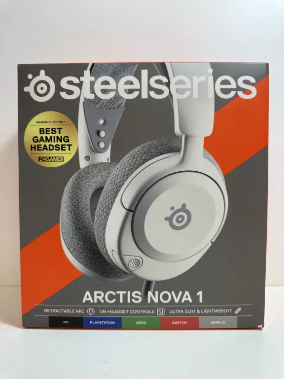 SŁUCHAWKI STEELSERIES ARCTIS NOVA 1 PS BIAŁE MIKROFON GAMINGOWE PRZEWODOWE