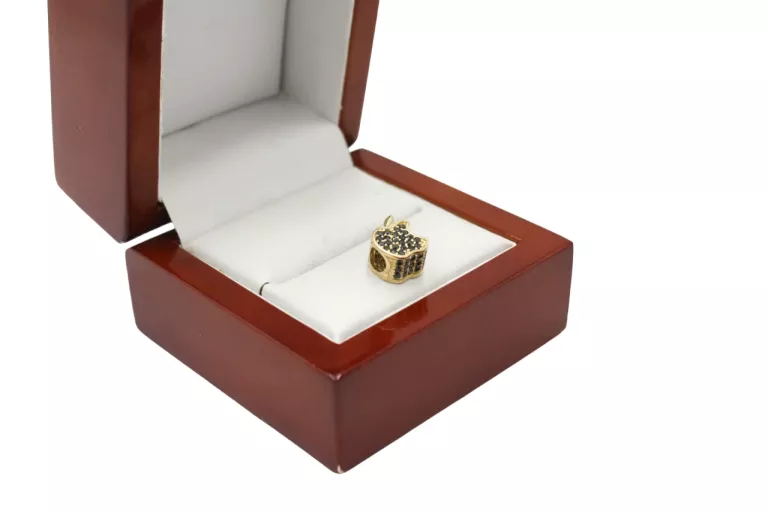 ŚLICZNY ZŁOTY KORALIK CHARMS JABŁKO 585, 14K, 1.97G