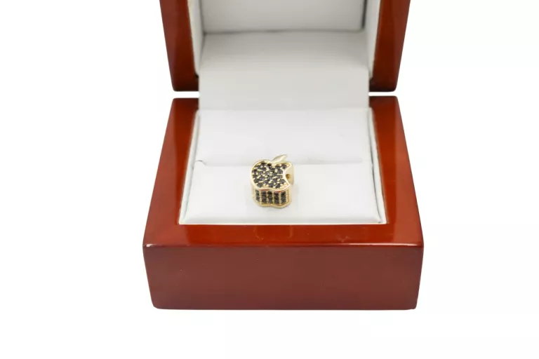 ŚLICZNY ZŁOTY KORALIK CHARMS JABŁKO 585, 14K, 1.97G