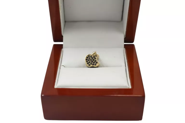 ŚLICZNY ZŁOTY KORALIK CHARMS JABŁKO 585, 14K, 1.97G