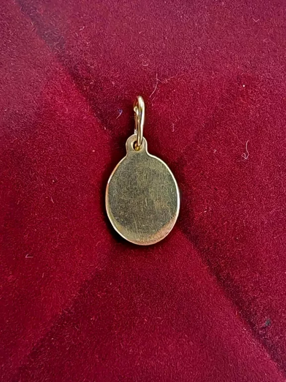 MEDALIK MATKA BOSKA RÓŻOWE ZŁOTO DEWOCJONALJA 585 1,04G 9X18MM
