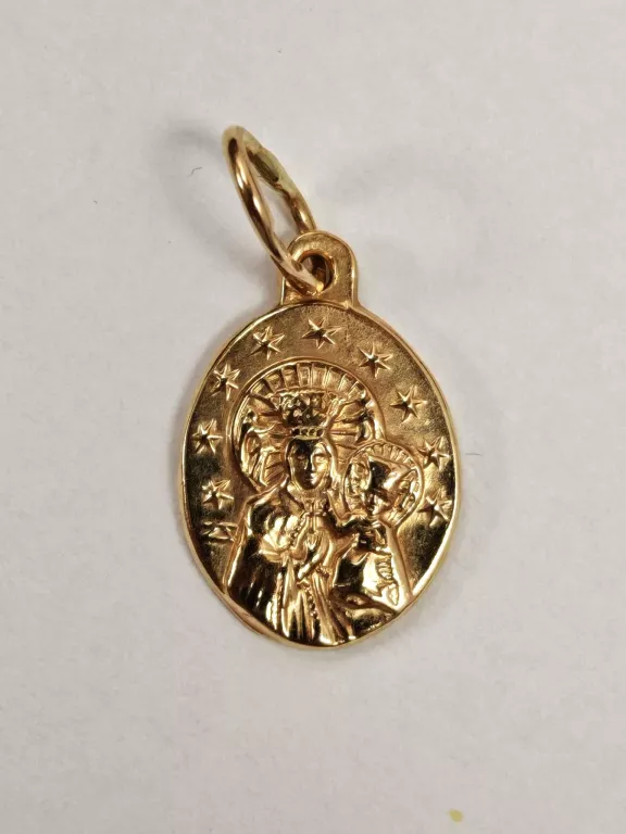 MEDALIK MATKA BOSKA RÓŻOWE ZŁOTO DEWOCJONALJA 585 1,04G 9X18MM