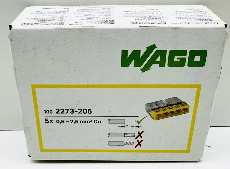 SZYBKOZŁĄCZKA WAGO 0,5-2,5 MM2 / 5 , 100 SZT.