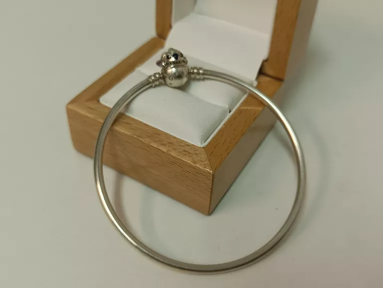 PIĘKNA SREBRNA BRANSOLETKA PANDORA STITCH PR 925 ŚREDNICA 7 CM