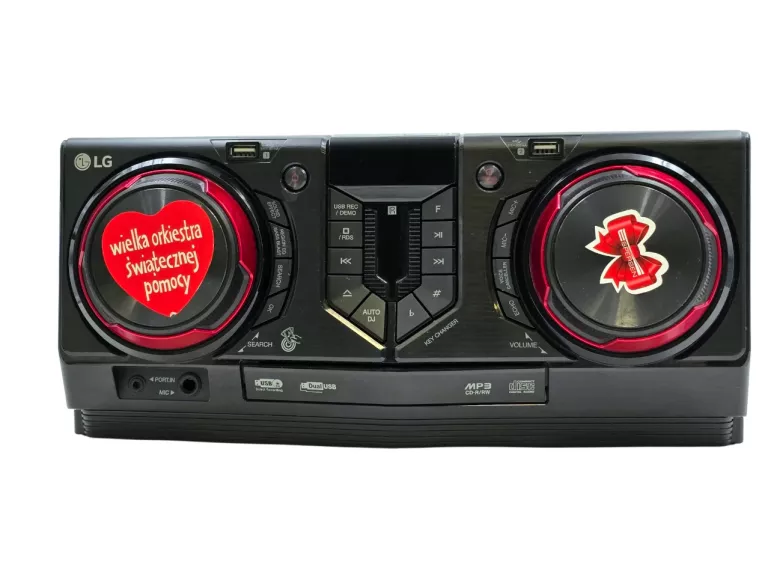 KOMPAKTOWA WIEŻA STEREO LG CJ44 480W + 2 GŁOŚNIKI PILOT