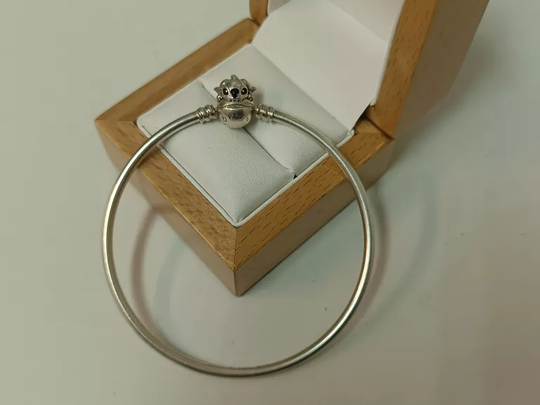 PIĘKNA SREBRNA BRANSOLETKA PANDORA STITCH PR 925 ŚREDNICA 7 CM