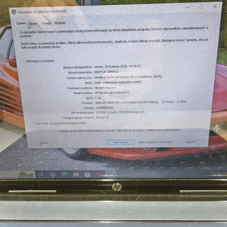 LAPTOP HP PAVILON G6 + ZASILACZ