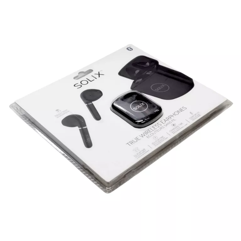 SŁUCHAWKI BEZPRZEWODOWE BLUETOOTH BT - SOLIX CZARNE DOTYKOWE BEZ GUMEK