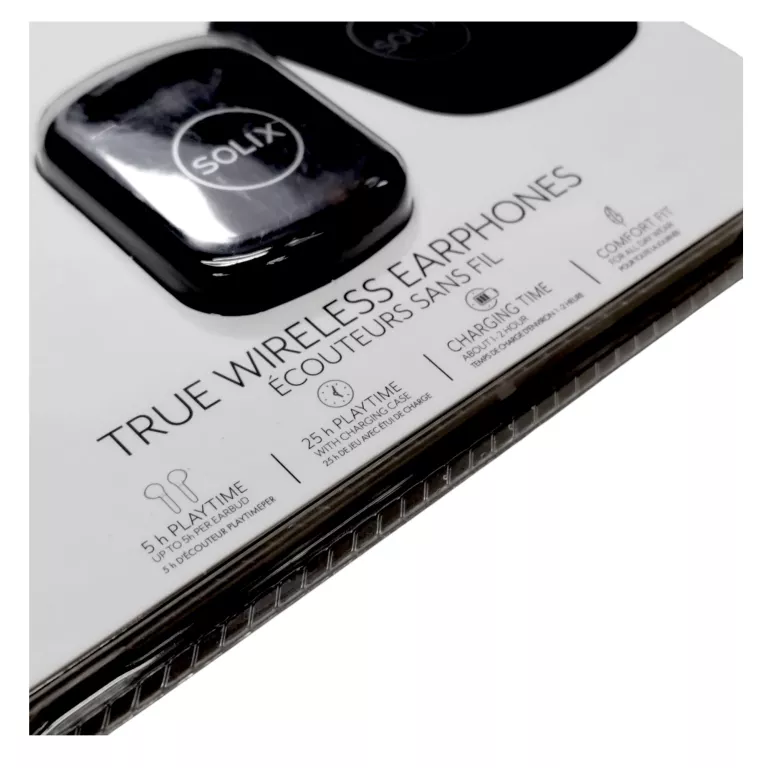 SŁUCHAWKI BEZPRZEWODOWE BLUETOOTH BT - SOLIX CZARNE DOTYKOWE BEZ GUMEK