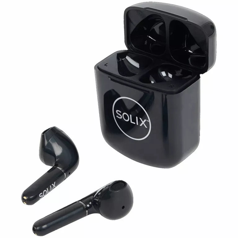 SŁUCHAWKI BEZPRZEWODOWE BLUETOOTH BT - SOLIX CZARNE DOTYKOWE BEZ GUMEK