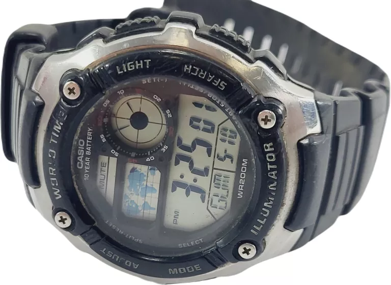 ZEGAREK MĘSKI NARĘCZNY CASIO AE 2100W WR200M CZARNY SPORTOWY