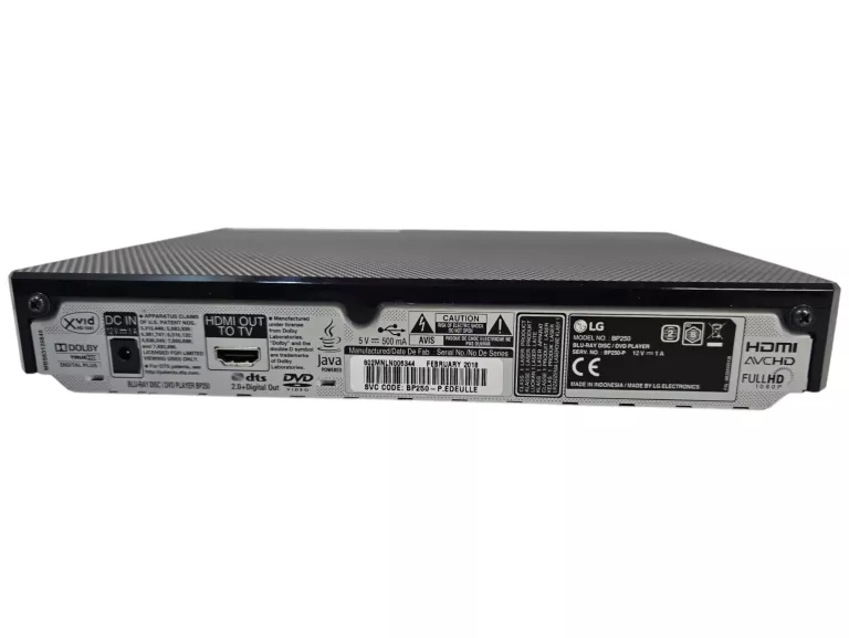 ODTWARZACZ DVD BLU-RAY LG BP250