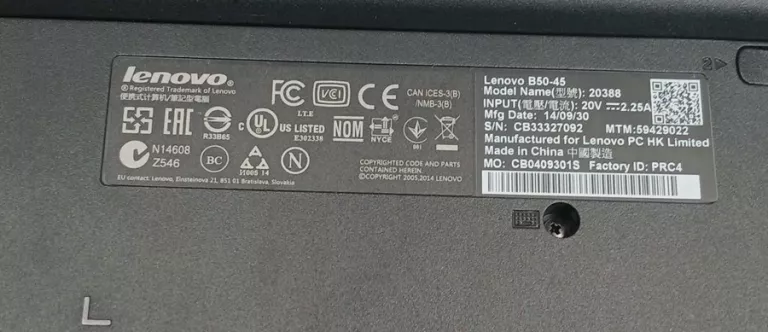 LAPTOP LENOVO B50-45 4/AMD A6-6310/W10HOME
