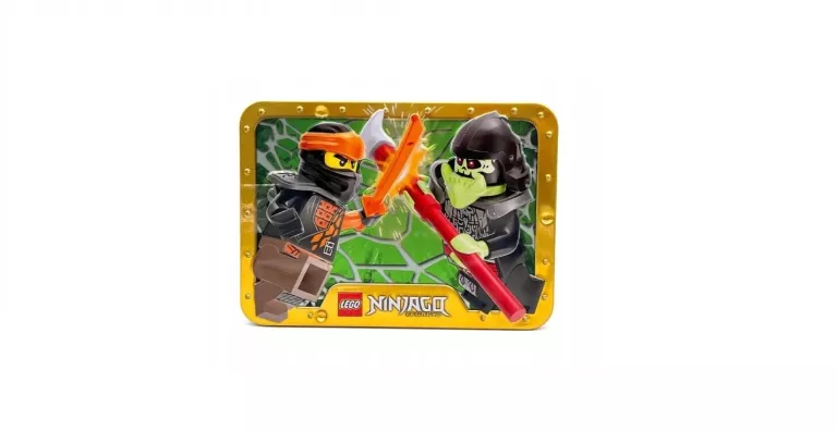 LEGO NINJAGO MINIFIGURE BLISTER METAL BOX - COLE VS. BONE KNIGHT #112326
