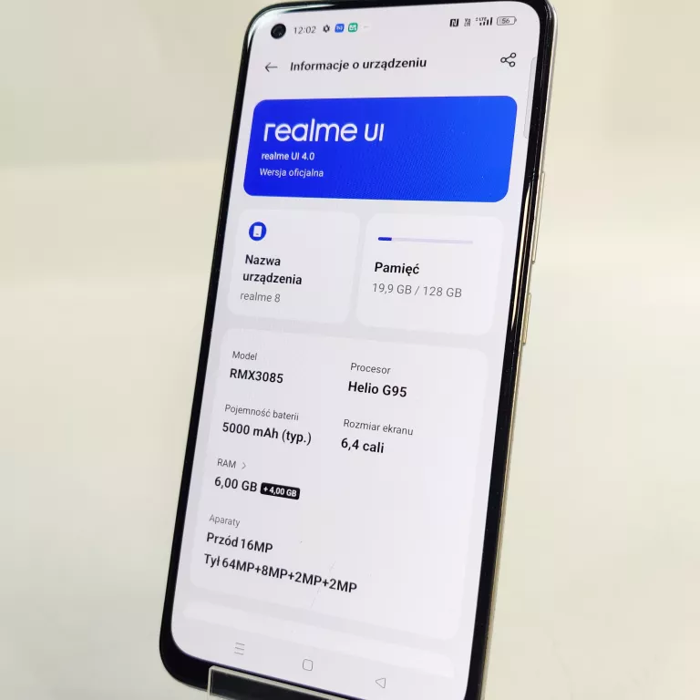 SMARTFON REALME 8 6 GB / 128 GB 4G (LTE) SREBRNY