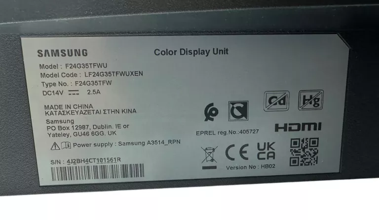 MONITOR SAMSUNG ODYSSEY G3 F24G35TFWU!