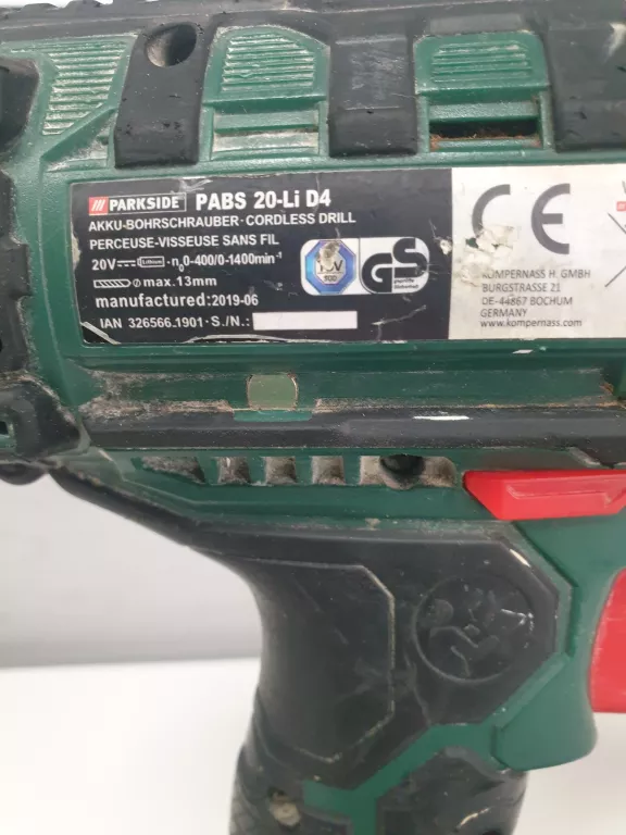 WKRĘTARKA PARKSIDE PABS 20-LI D4 + 1 AKU I ŁAD