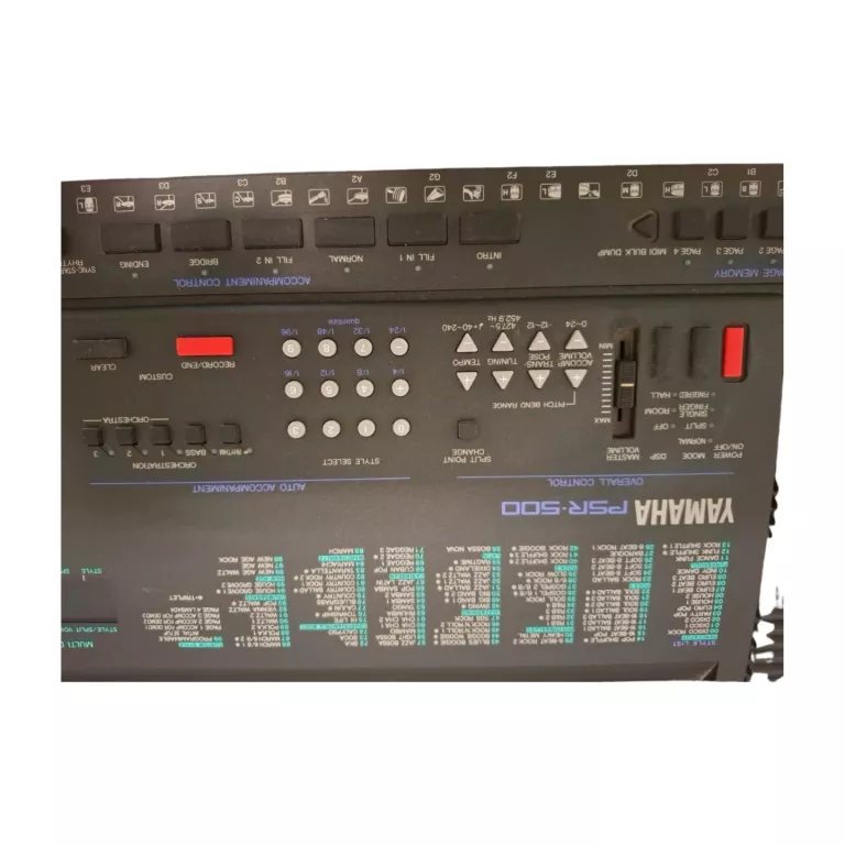 KEYBOARD YAMAHA PSR 500 ZE STATYWEM + ZASILACZ STAN BDB
