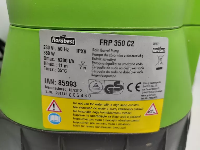 POMPA DO DESZCZÓWKI FLORABEST FRP 350 C2