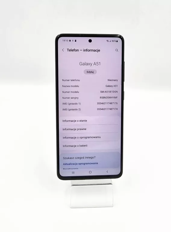 TELEFON SAMSUNG GALAXY A51 SM-A515F/DSN / SŁUCHAWKI / KABEL / PUDEŁKO