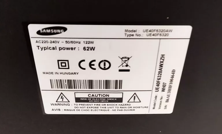 TELEWIZOR SAMSUNG UE40F6320AW + PILOT