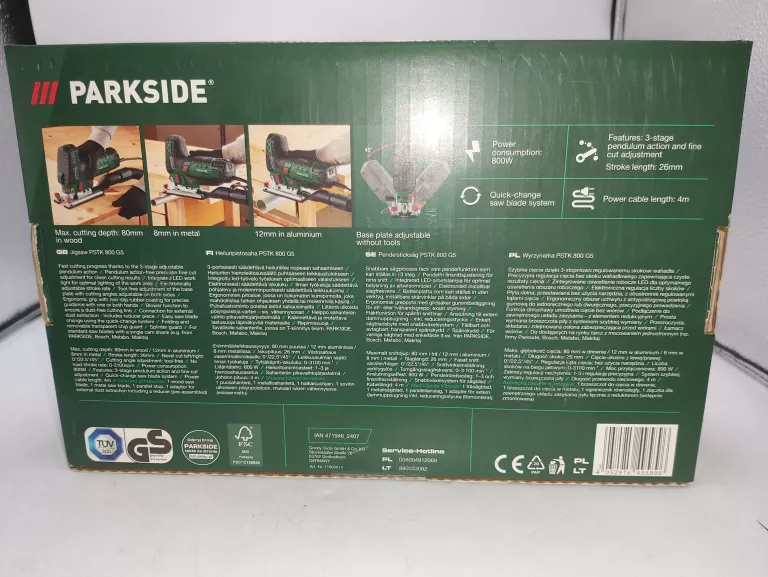 WYRZYNARKA 800W PARKSIDE PSTK 800 G5 KOMPLET