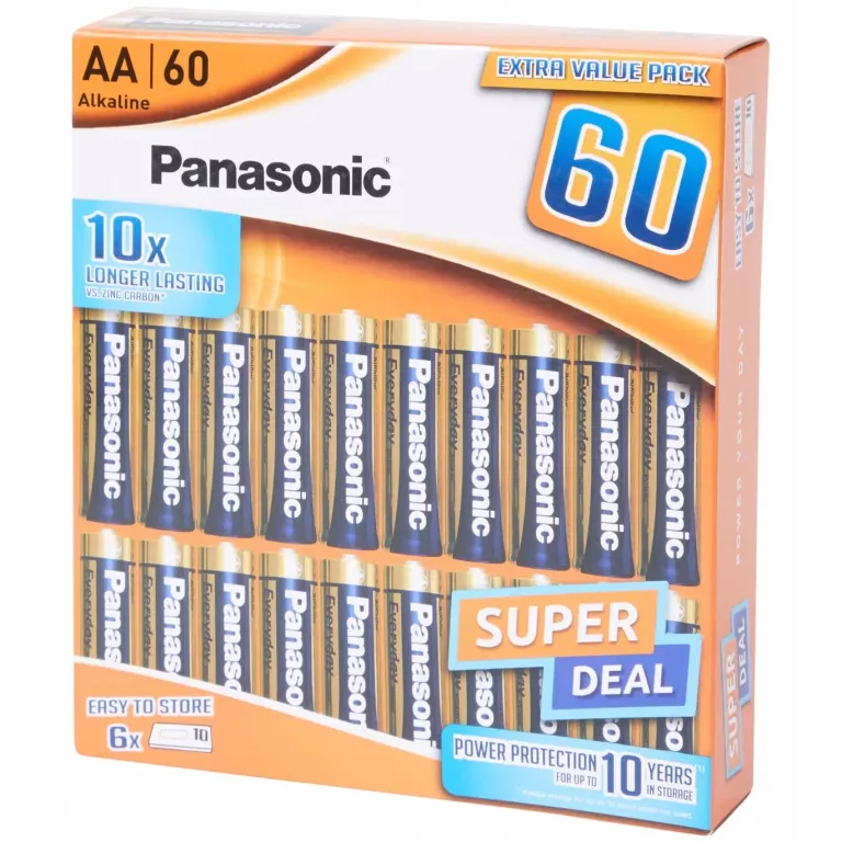 BATERIA BATERIE ALKALICZNE PANASONIC AA (R6) 60 SZT