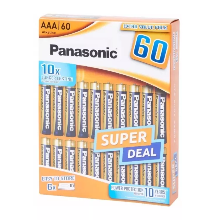 BATERIA BATERIE ALKALICZNE PANASONIC AAA (R3) 60 SZT.