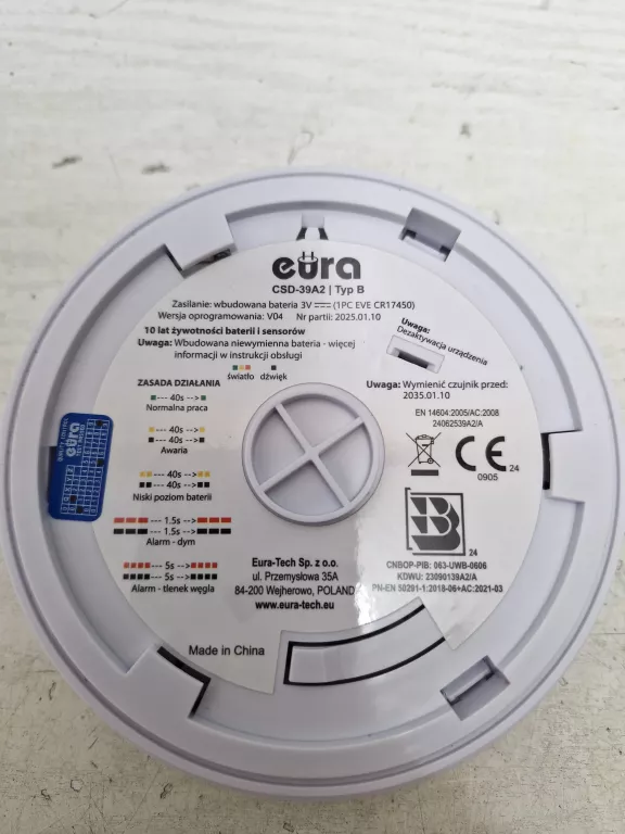 CZUJNIK CZADU I DYMU EURA CSD-39A2
