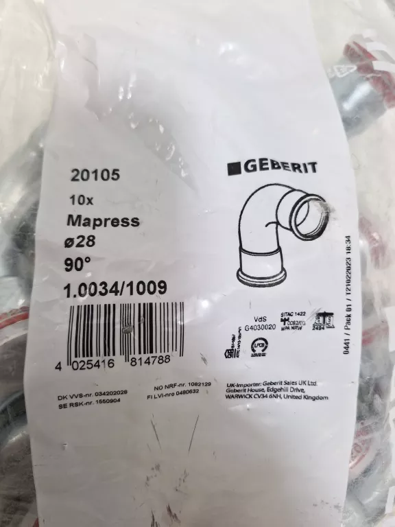 KOLANO STALOWE GEBERIT MAPRESS C-STAHL 28 MM