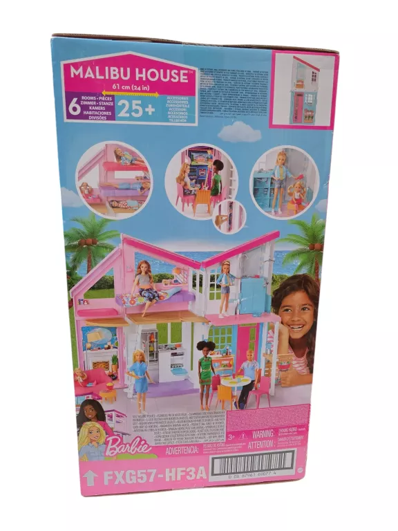ZABAWKA BARBIE MALIBU WAKACYJNY DOMEK DLA LALEK DREAMHOUSE OTWARTY Z AKCES