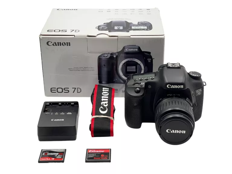 APARAT CANON EOS 7D + OBIEKTYW EF-S 18-55MM F/3.5-5.6 PRZEBIEG 77363 ZDJĘĆ
