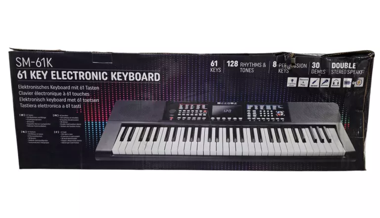 KEYBOARD DLA POCZĄTKUJĄCYCH I DZIECI 128 RYTMÓW LCD SM-61K
