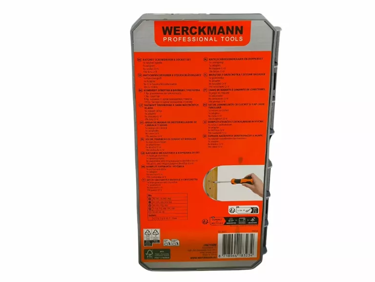 ŚRUBOKRĘT Z GRZECHOTKĄ I NASADKAMI WERCKMANN 30 EL
