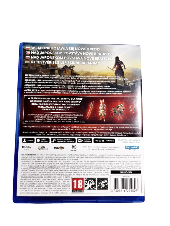 GRA NA KONSOLE PS5 ASSASSIN'S CREED SHADOWS EDYCJA LIMITOWANA NAPISY PL
