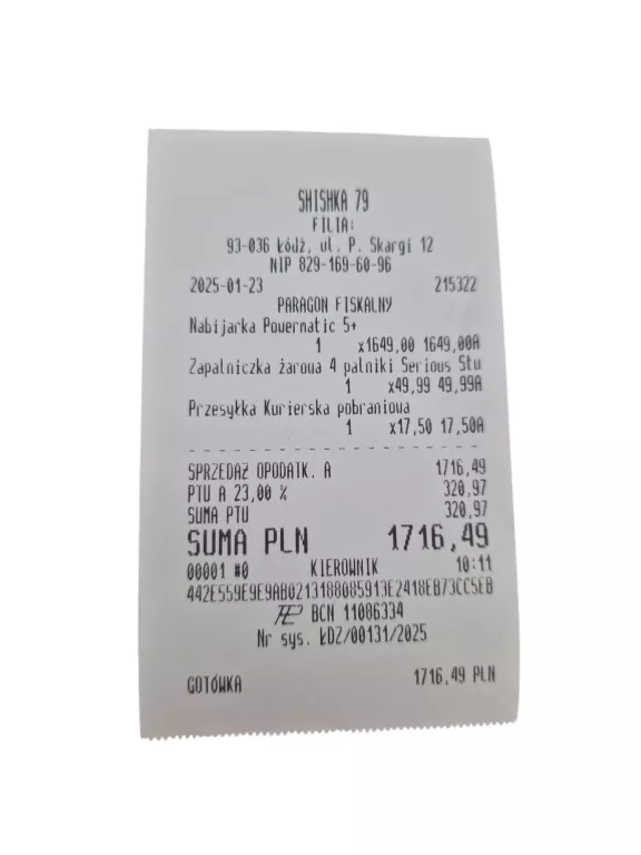 NABIJARKA TŁOKOWA AUTOMATYCZNA Z PODAJNIKIEM DO PAPIEROSÓW POWERMATIC 5+ V