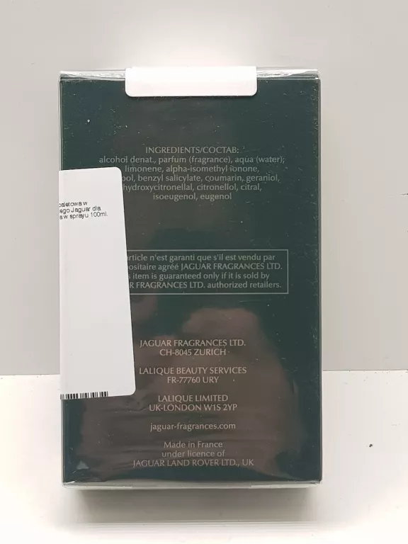 WODA TOALETOWA MĘSKA JAGUAR FOR MEN EDT 100 ML ZIELONA
