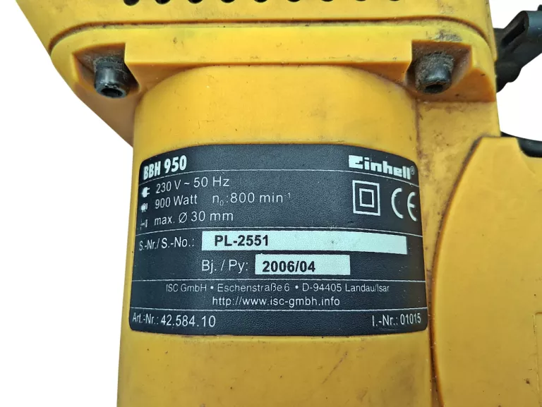 MŁOT UDAROWY EINHELL BBH 950 900W SDS+ 2006R