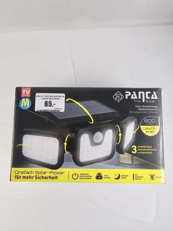 PANTA TRIO SOLAR 600LM LAMPA SOLARNA