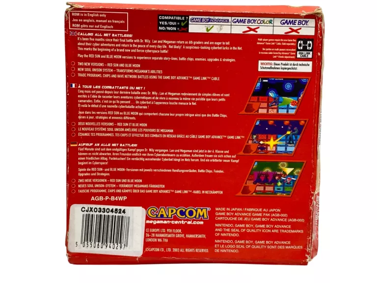 GRA MEGA MAN BATTLE NETWORK 4: RED SUN PAL NINTENDO GAMEBOY ADVANCE GBA