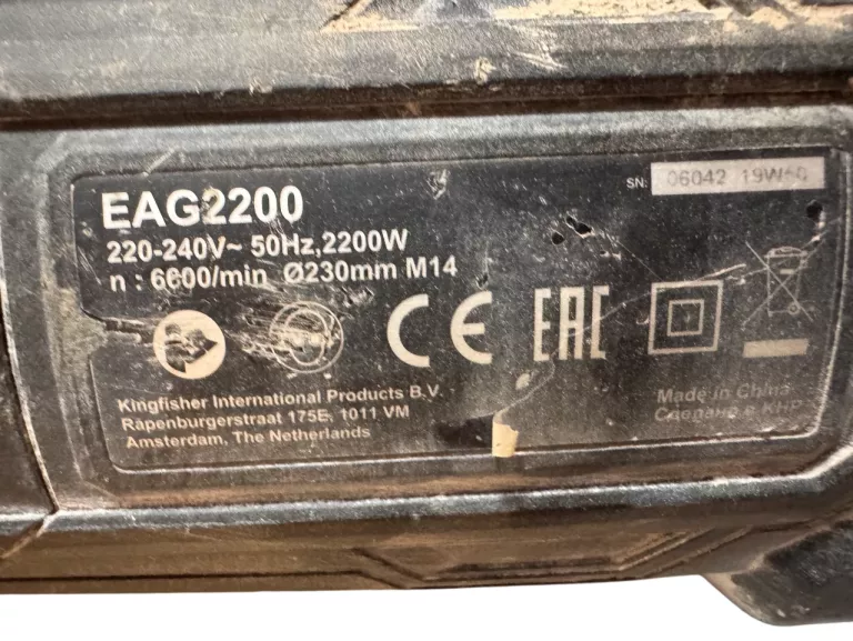 SZLIFIERKA KĄTOWA ERBAUER EAG2200 2200W + WALIZKA