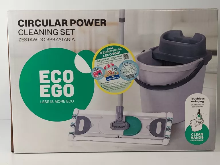 ECO EGO MOP PŁASKI KIJ SKŁADANY 130CM WIADRO 13L Z WYCISKACZEM ZESTAW