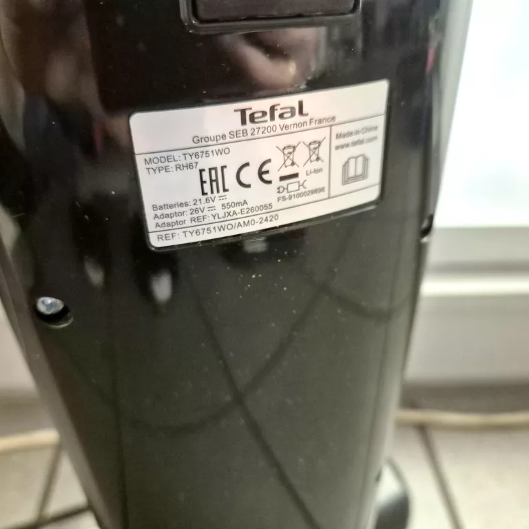 ODKURZACZ PIONOWY CYKLONOWY TEFAL DUAL FORCE TY6751 SKŁADANY BEZWORKOWY