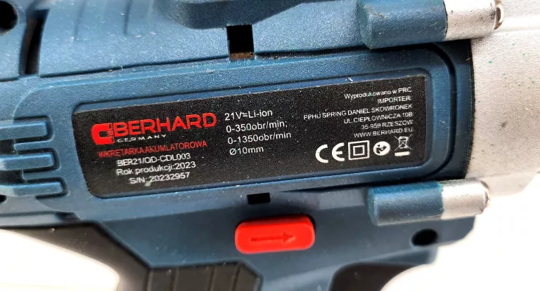 WKRĘTARKA AKUMULATOROWA BERHARD BER21 21V BDB STAN!