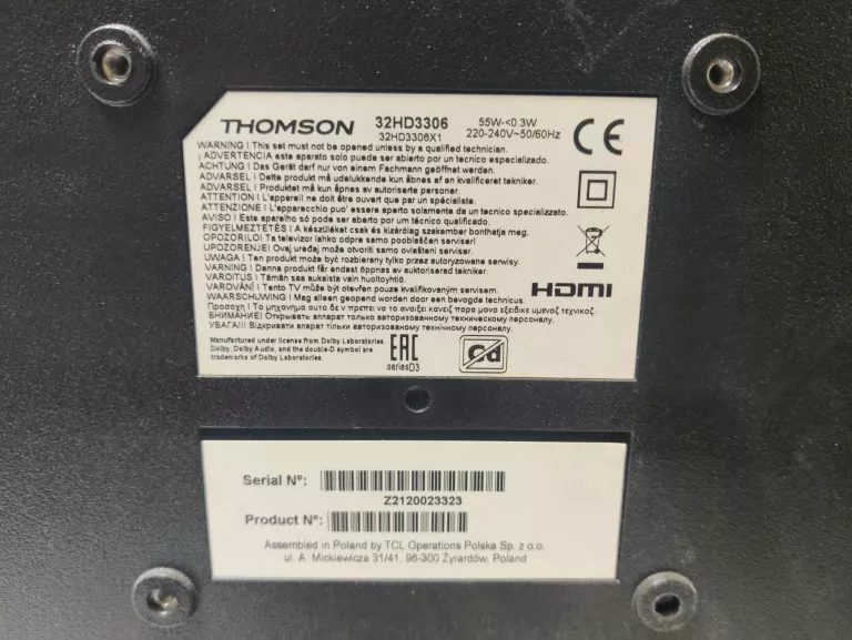 TELEWIZOR THOMSON 32HD3306