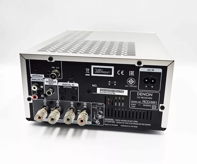 AMPLITUNER DENON RCD-M41 SREBRNY / PILOT / KABEL ZASILAJĄCY