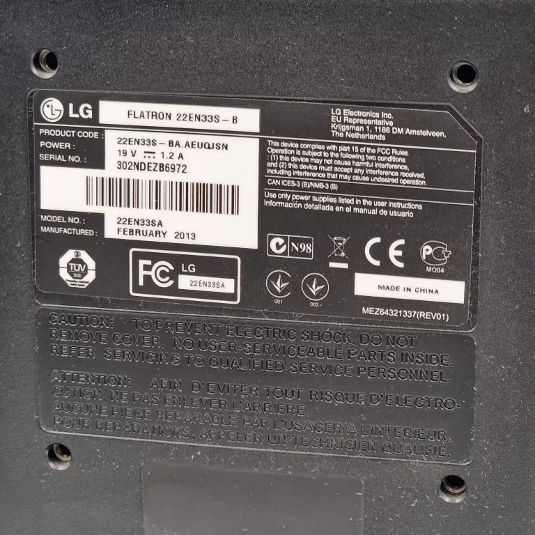 MONITOR LG FLATRON / 22EN33S-B / 21" / FULL HD