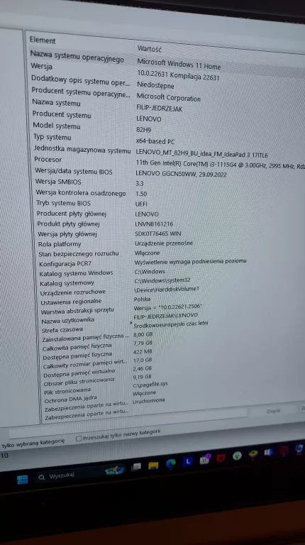 LAPTOP LENOVO 82 H9